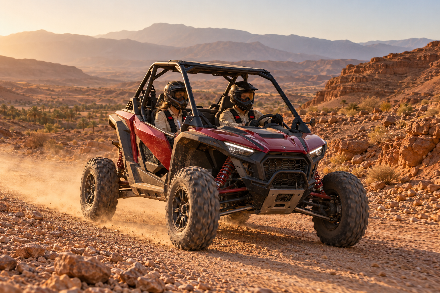 A buggy ride through an ochre landscape.